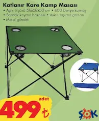 KATLANIR KARE KAMP MASASI 58X58X50 CM indirimli fiyat KATLANIR KARE KAMP MASASI 58X58X50 CM fiyat ve kampanya bilgisi